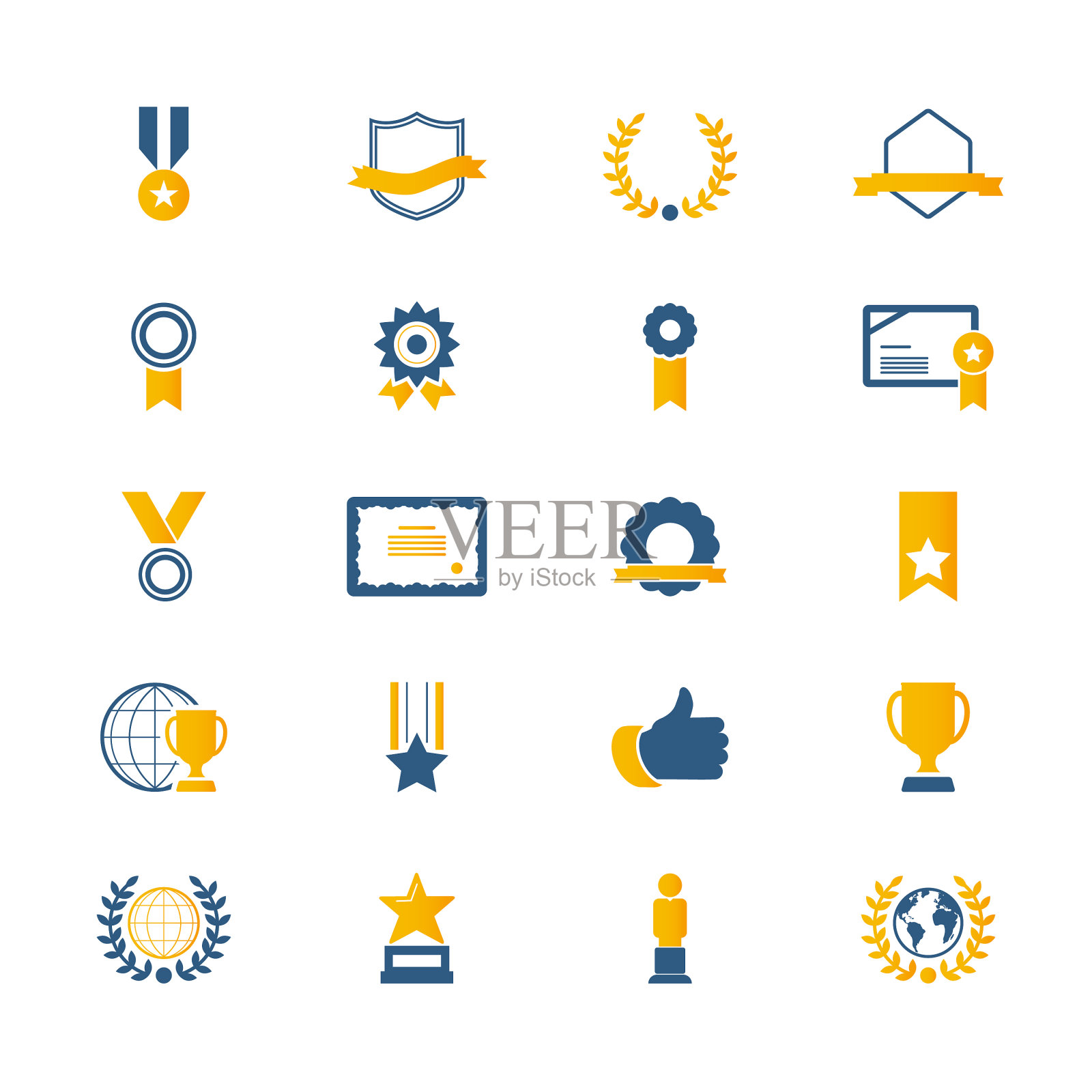 荣誉和奖励图标集图标素材