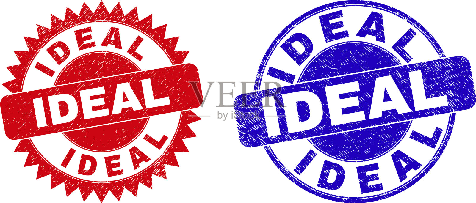 理想的圆形和玫瑰形密封，腐蚀插画图片素材