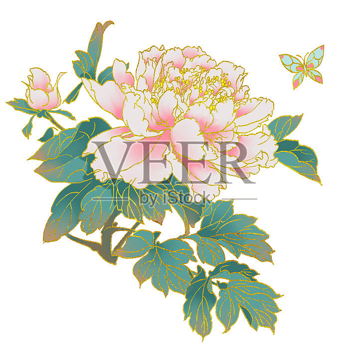 国潮动物植物设计元素图片