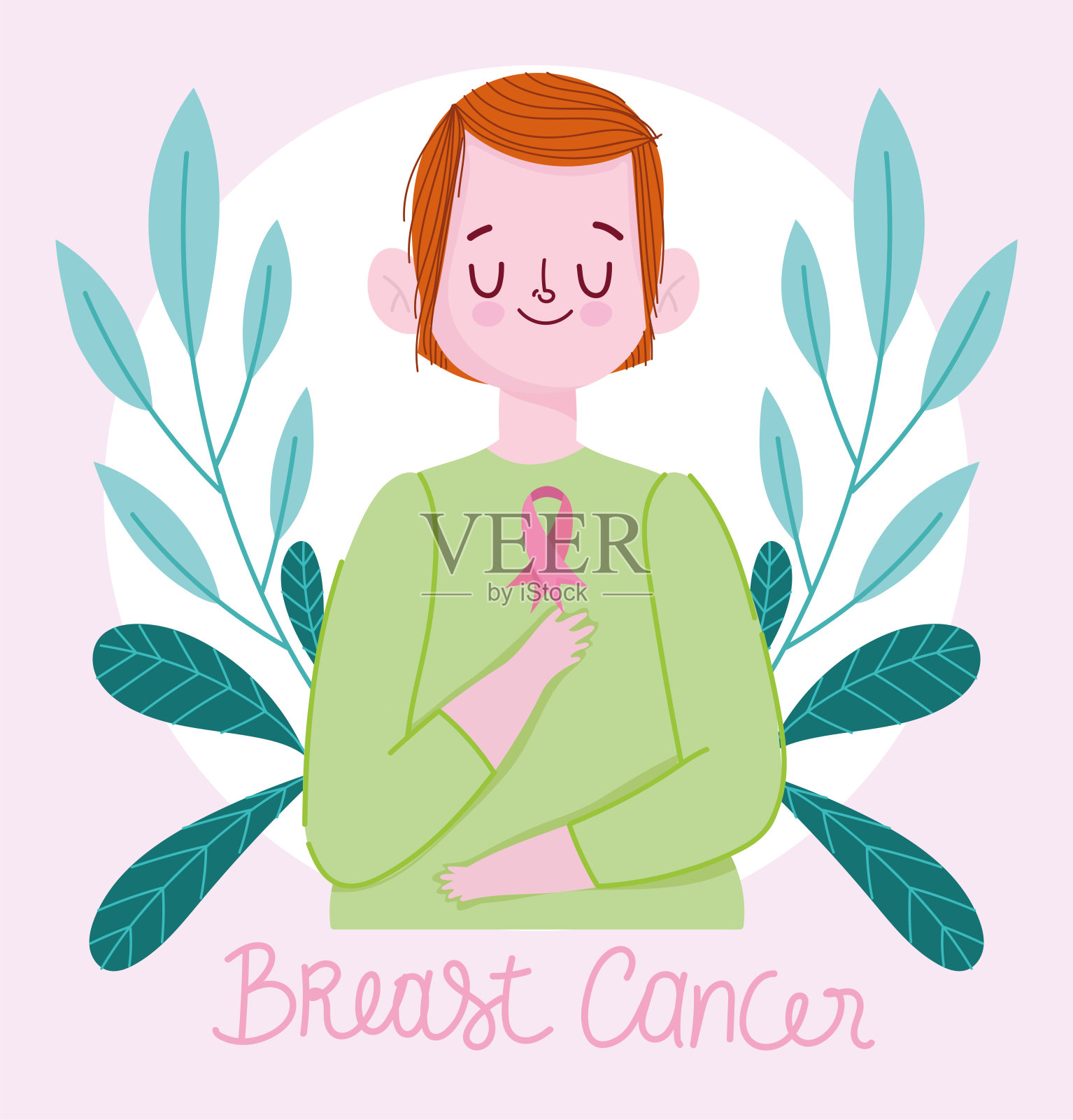 乳腺癌意识插画图片素材