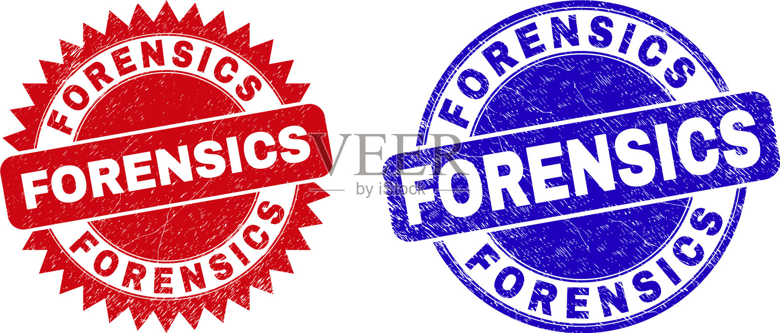 用橡胶做的圆形和玫瑰形水印插画图片素材