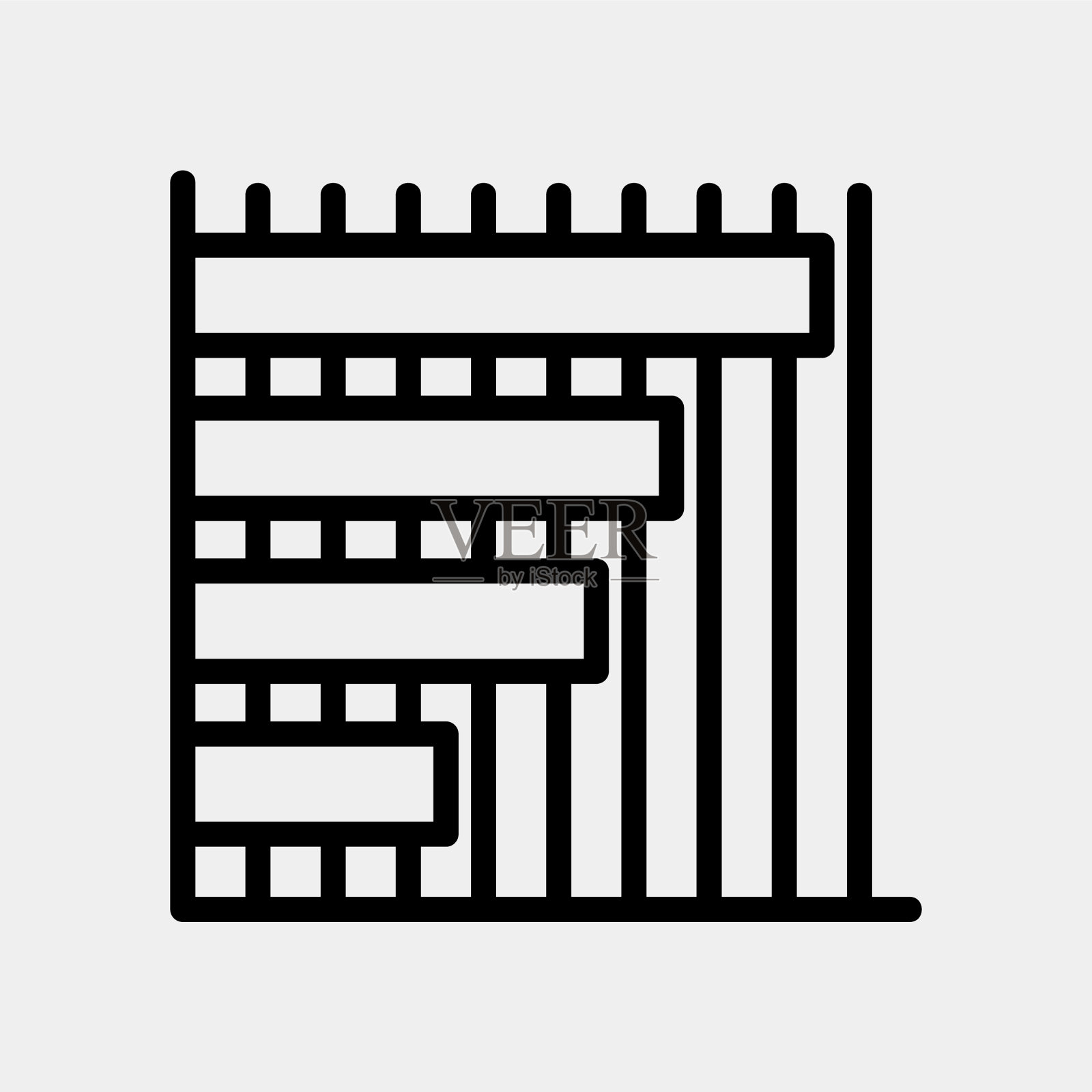 柱状图图标在任何项目的线型风格图标素材