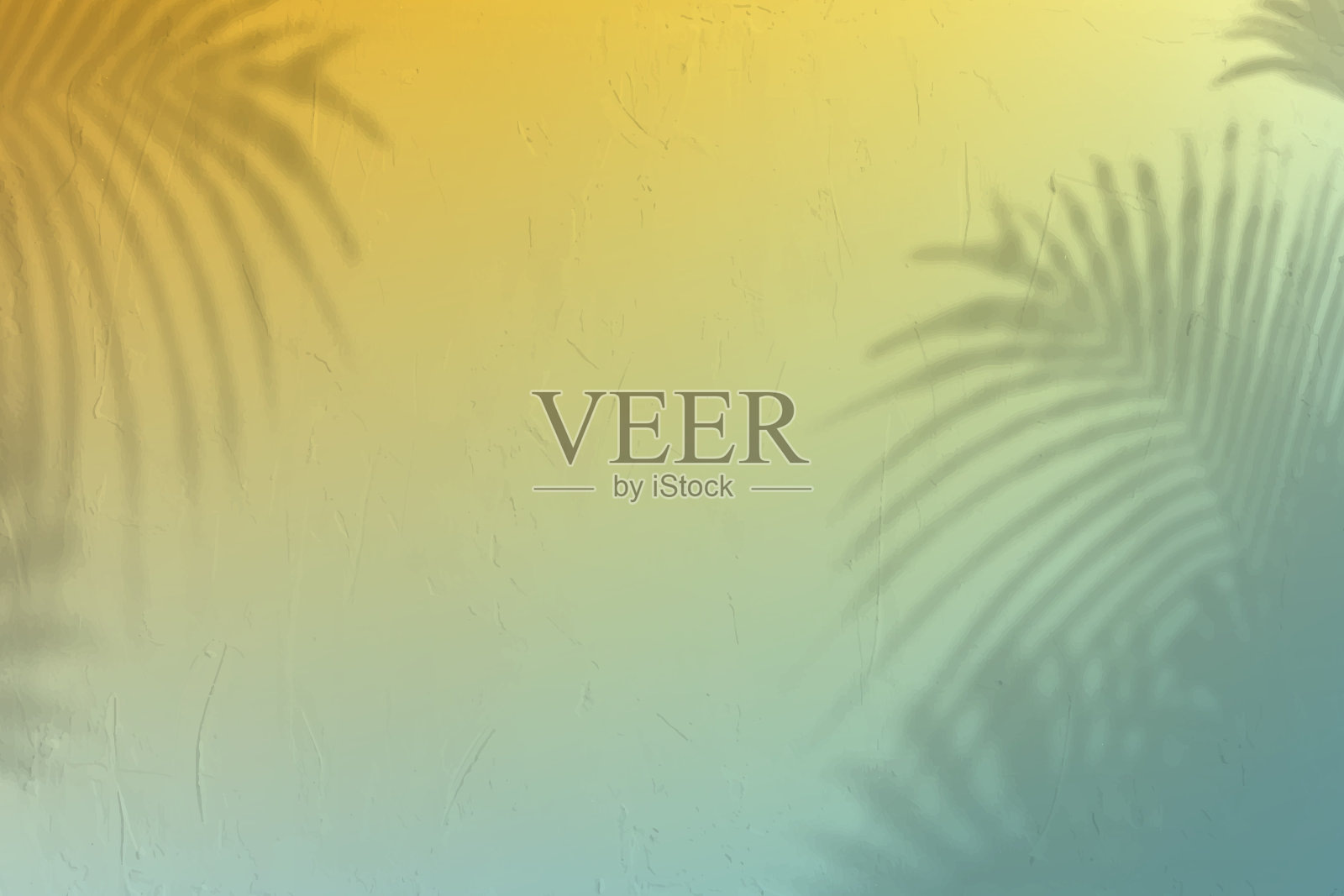 热带梯度背景与叶阴影插画图片素材