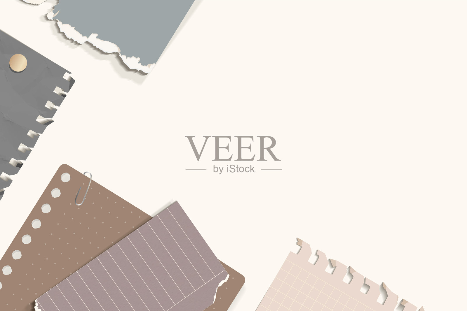 撕裂笔记背景框架插画图片素材