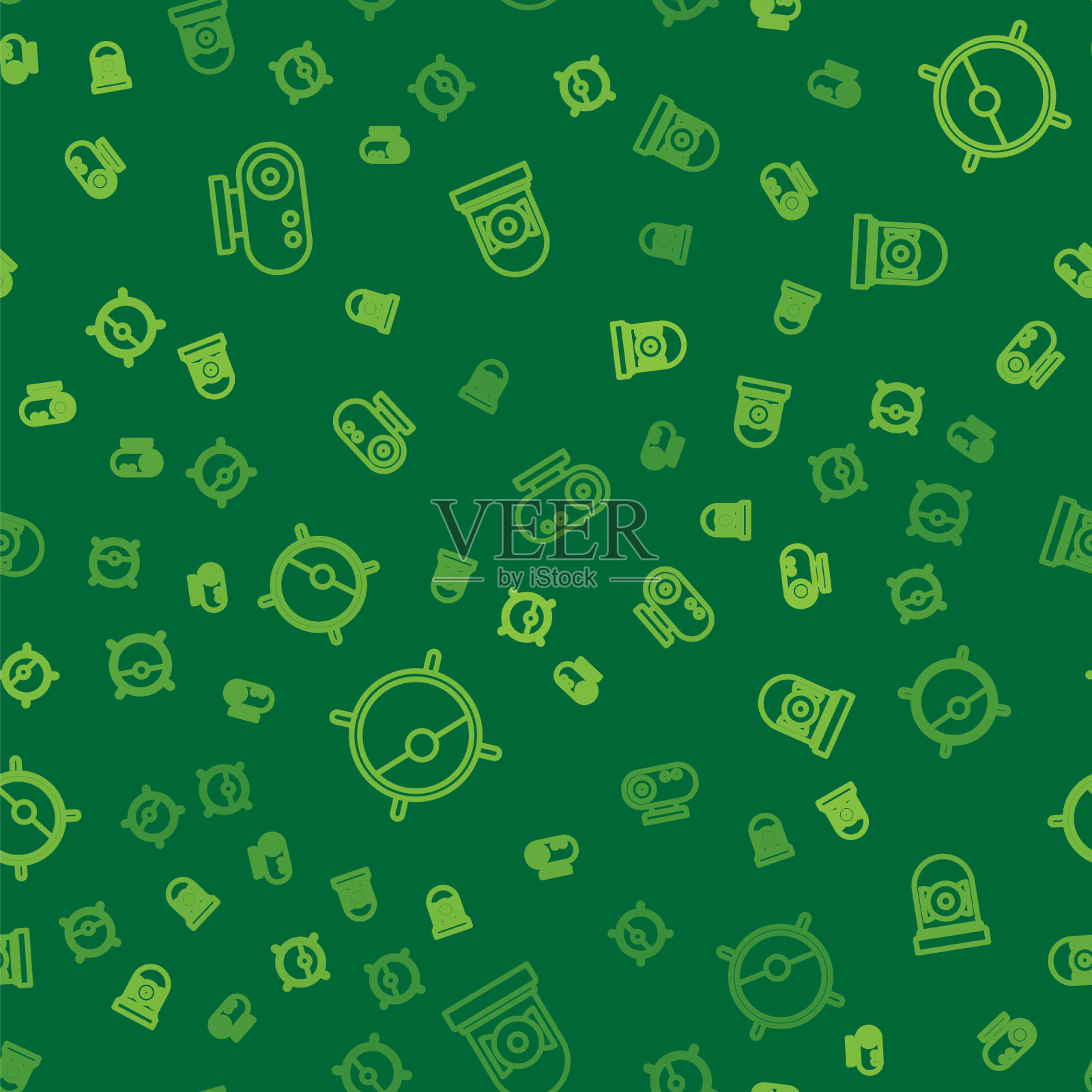 设置线网摄像头机器人吸尘器和图标素材