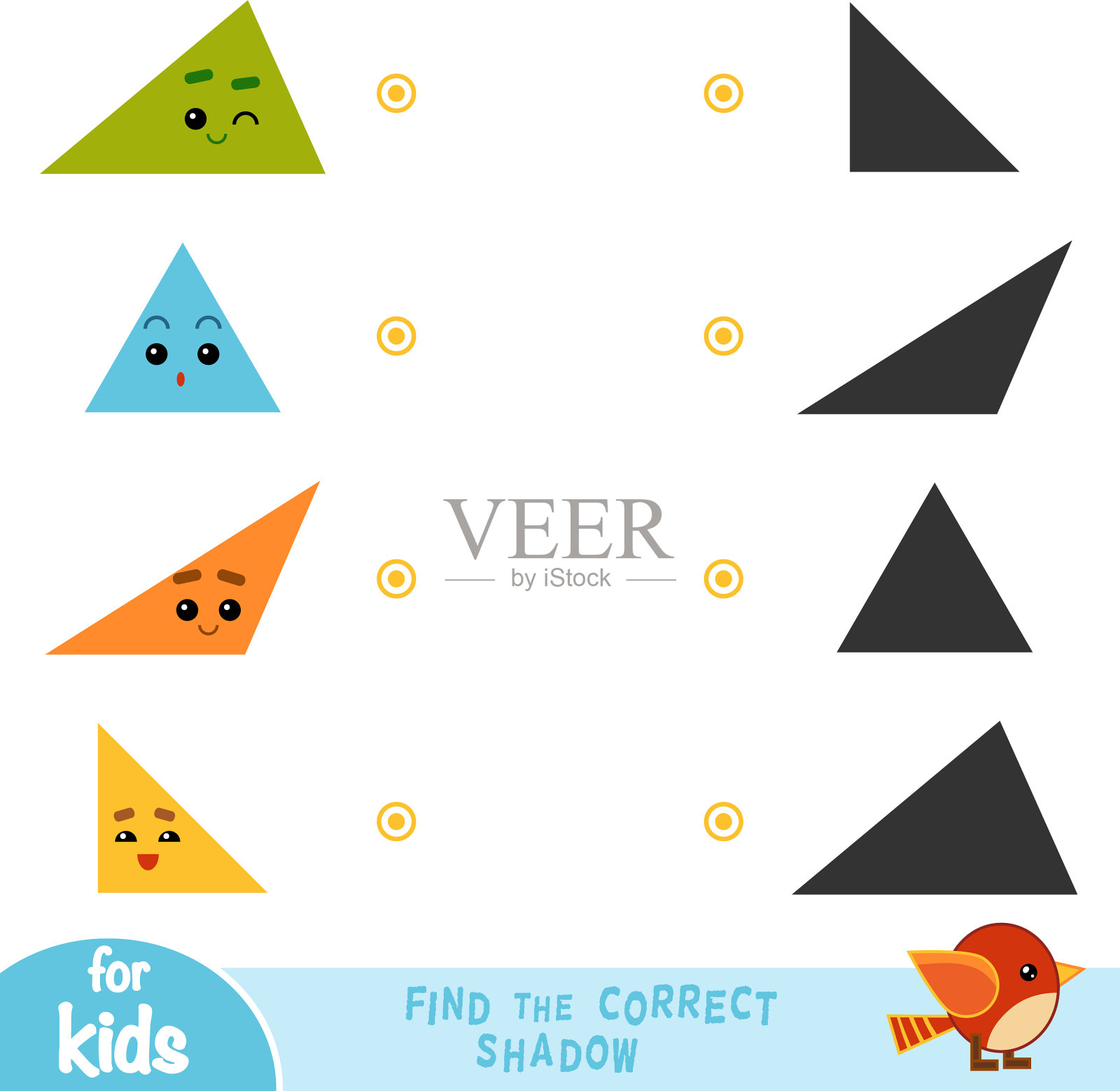 找到正确的影子教育游戏插画图片素材