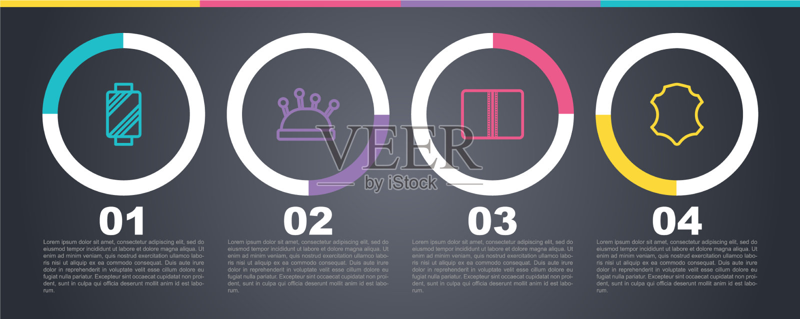 在线轴针床上设置线缝线插画图片素材