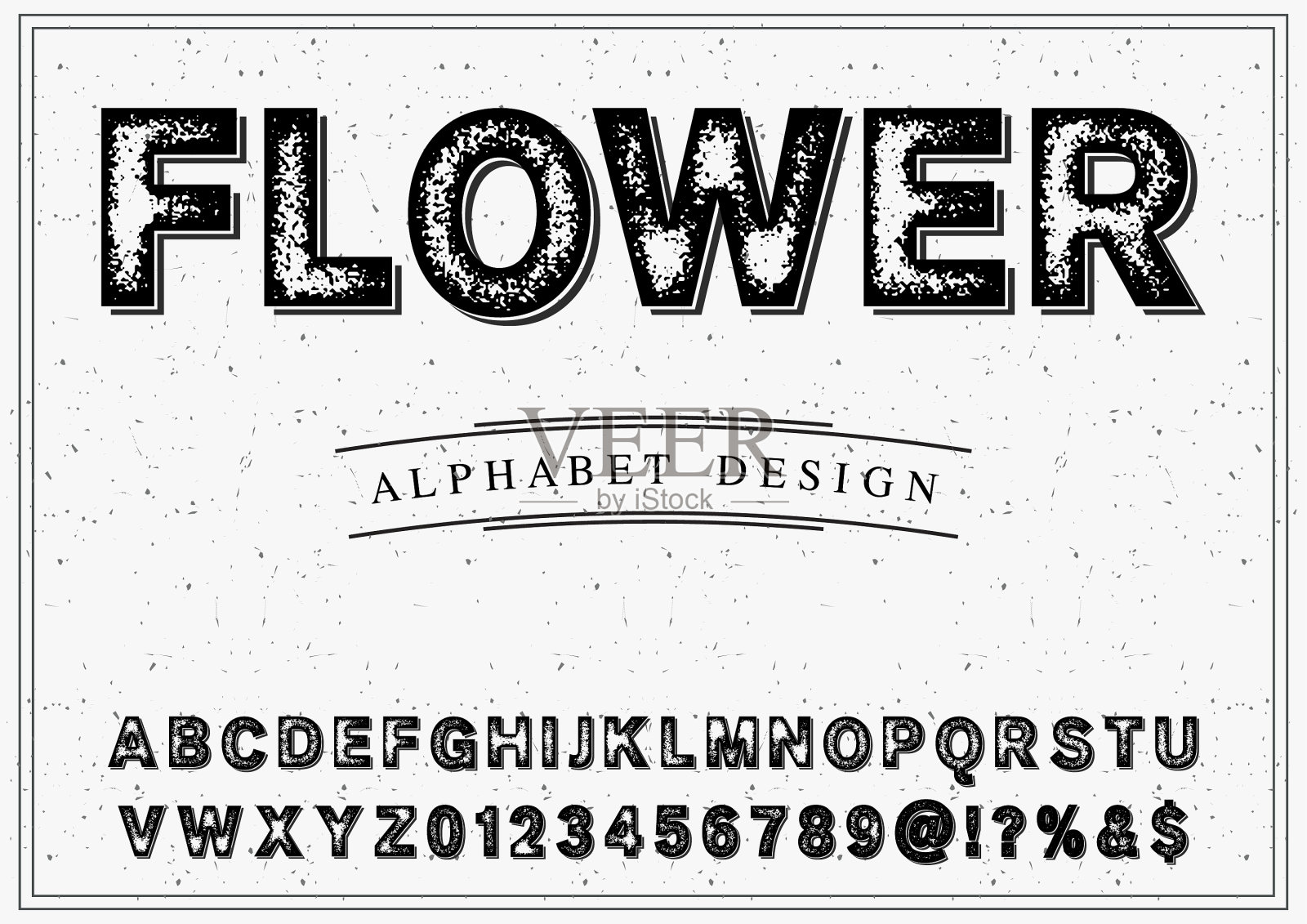 字体字母设计旧式字体插画图片素材