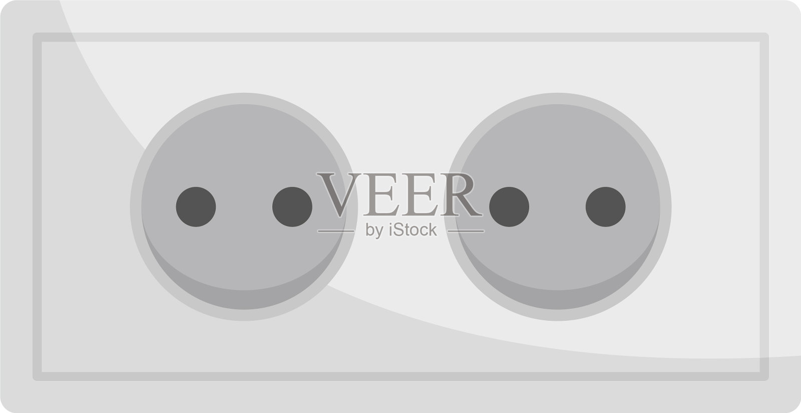 双电源插座图标平面隔离插画图片素材