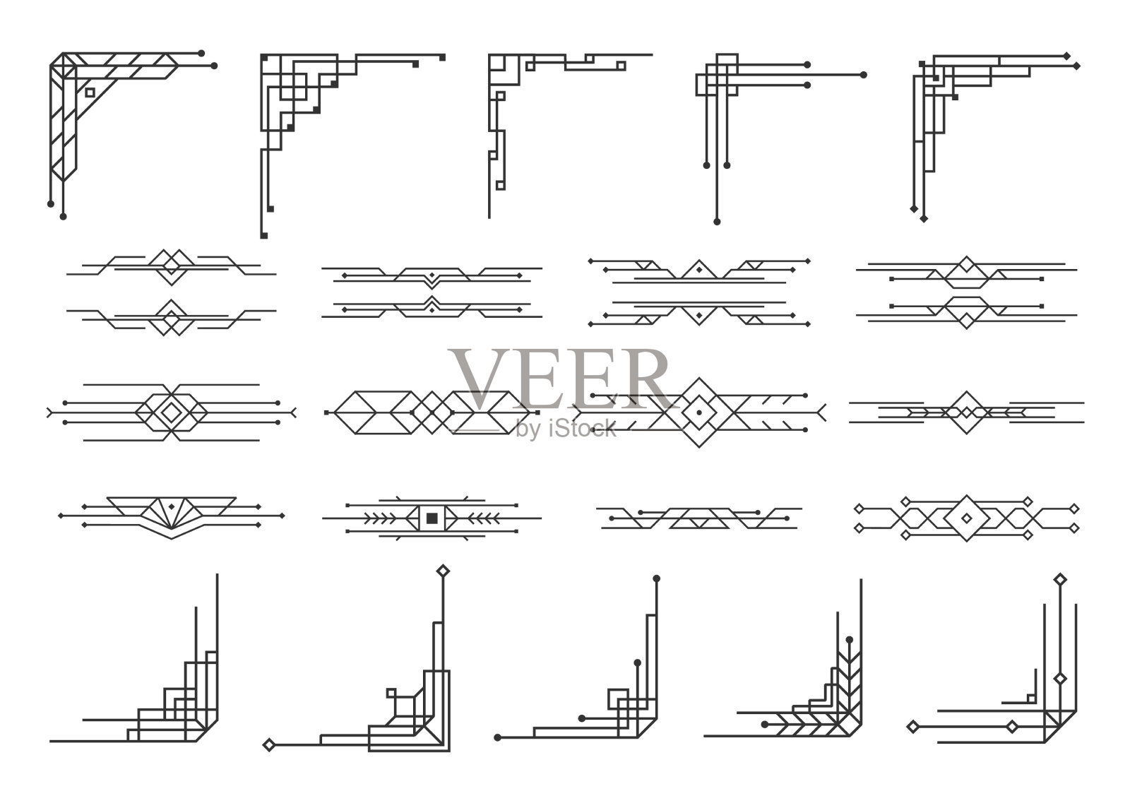 图案装饰着装饰艺术风格的书法插画图片素材