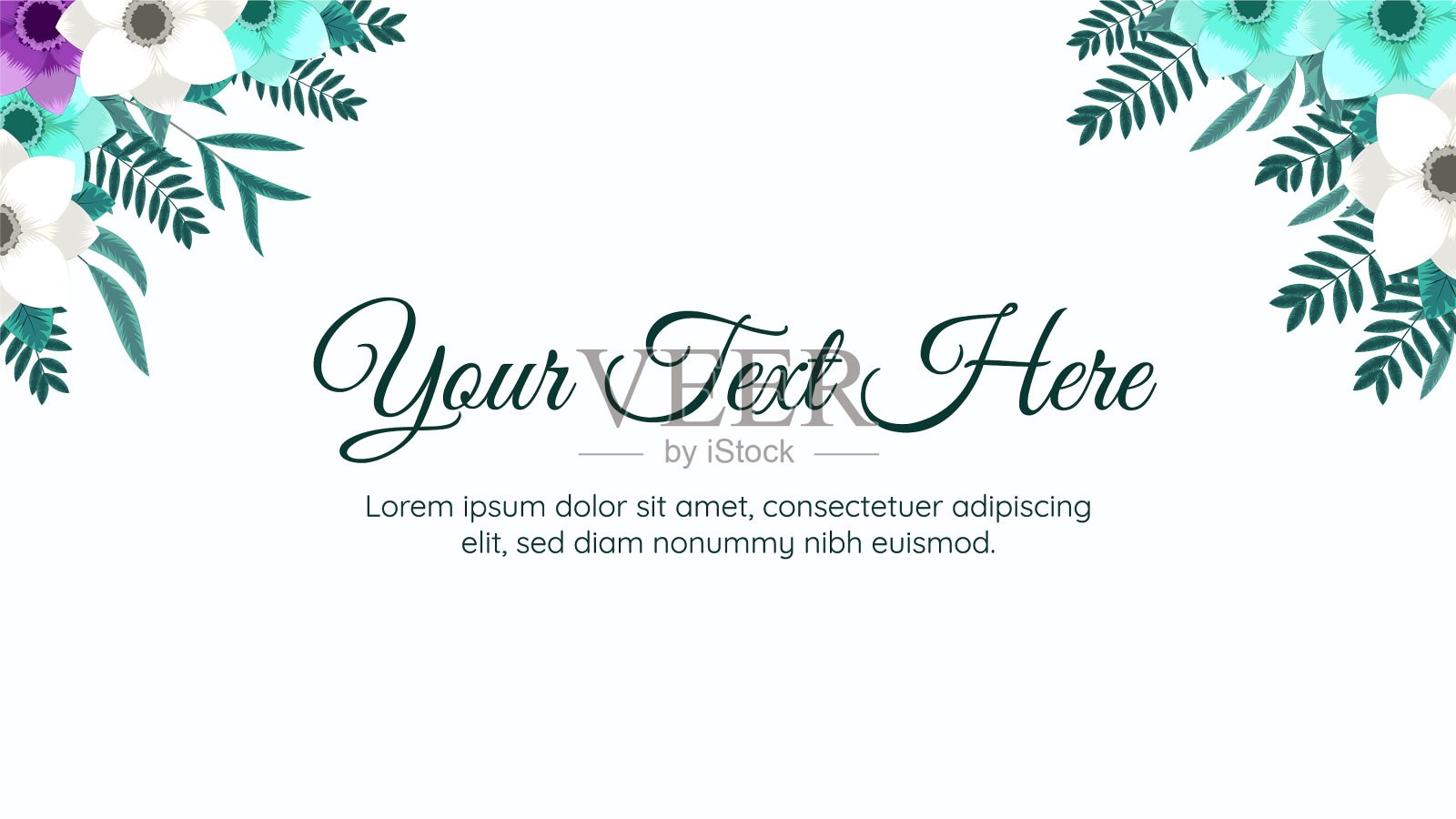 时髦的抽象花卉艺术模板横幅插画图片素材