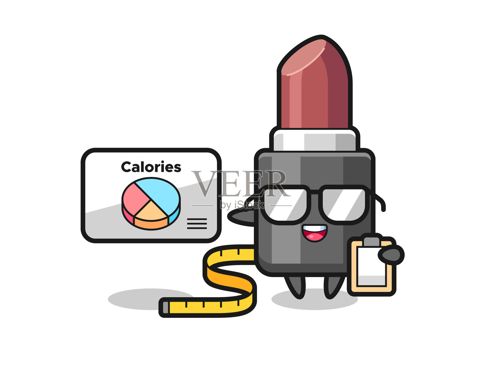 作为营养学家的口红吉祥物插画图片素材