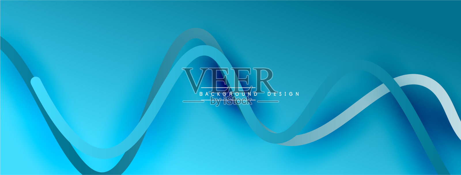 抽象梯度背景与波浪线插画图片素材