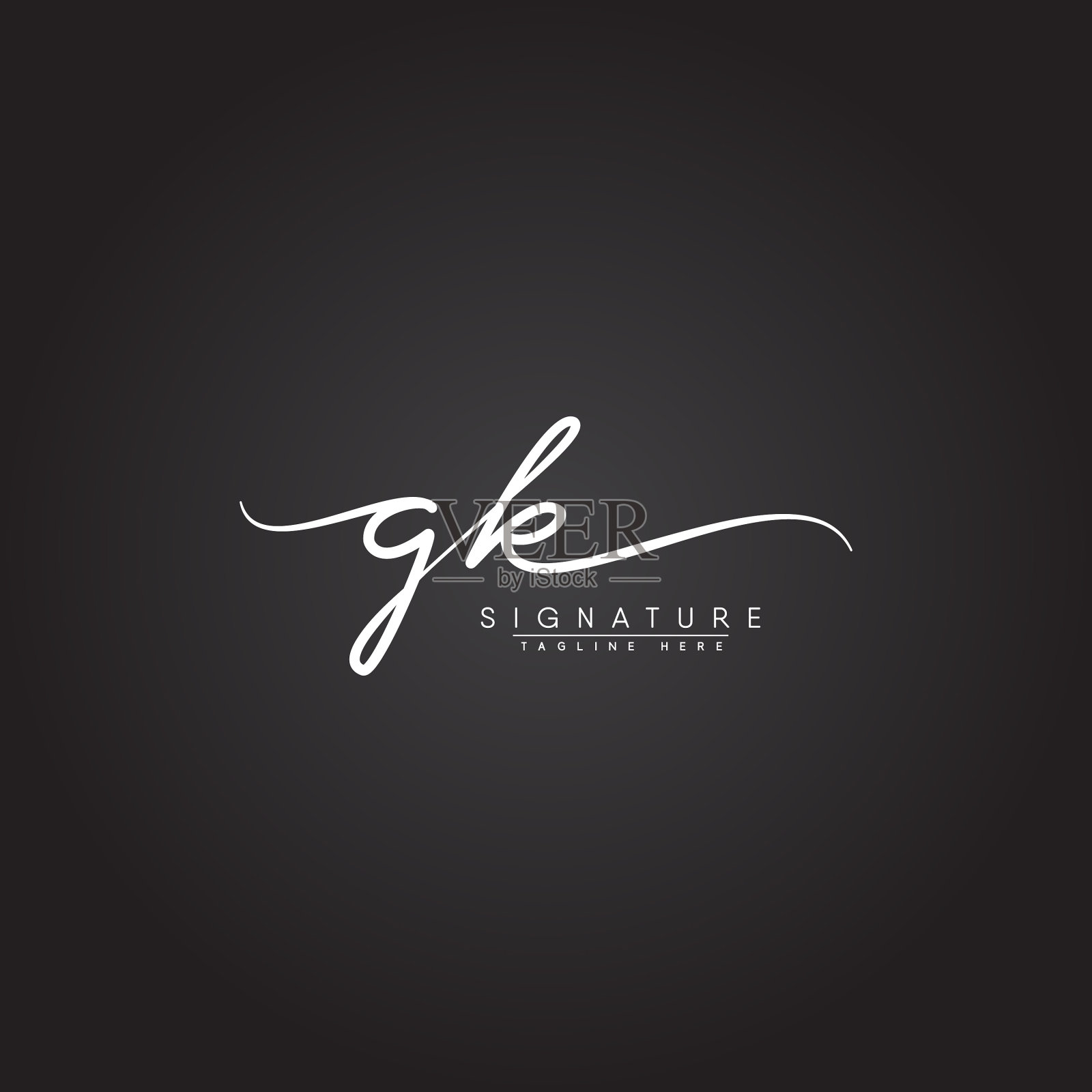 首字母gk标志-手写签名插画图片素材
