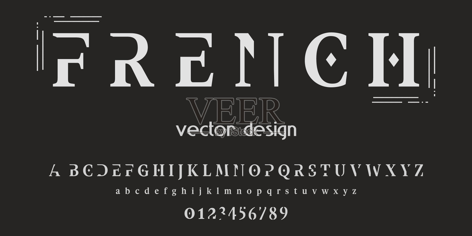 字体经典字母字体和最小插画图片素材