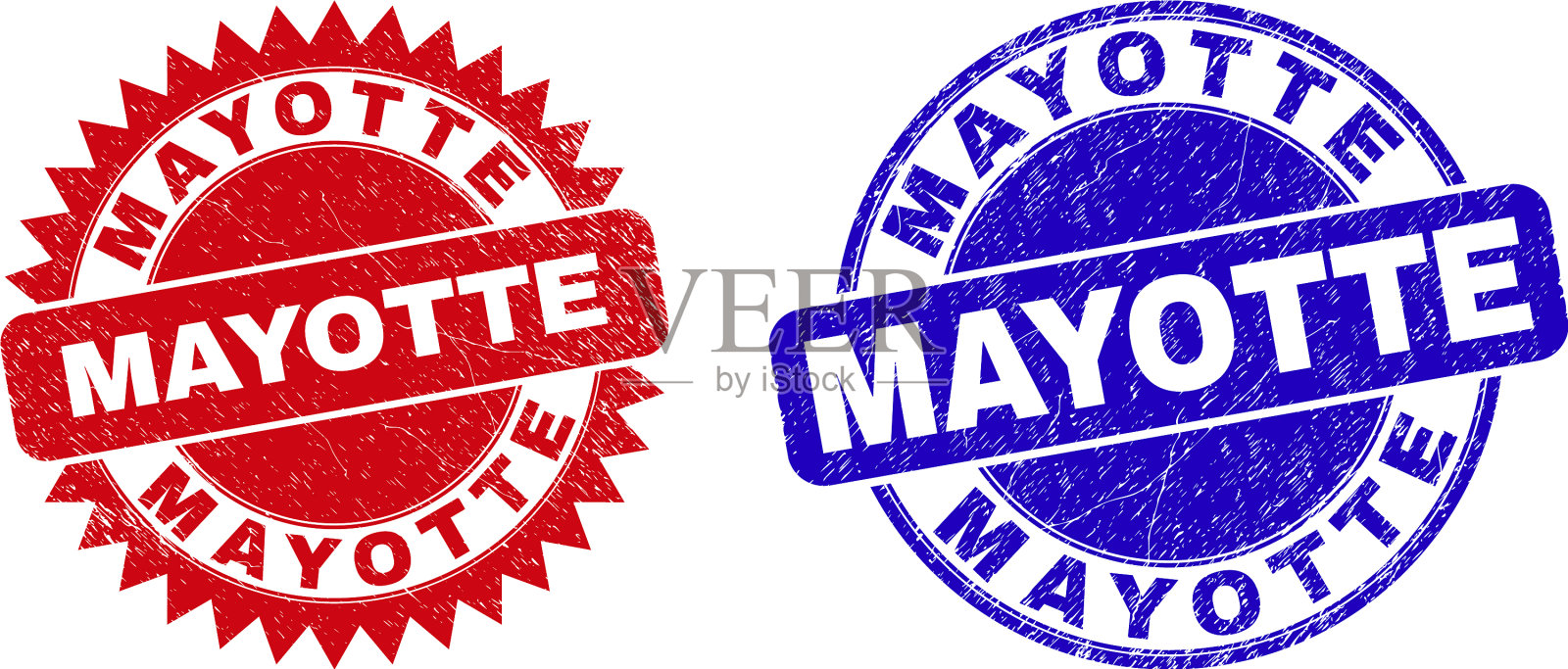 马约特圆形和玫瑰形橡胶密封件插画图片素材