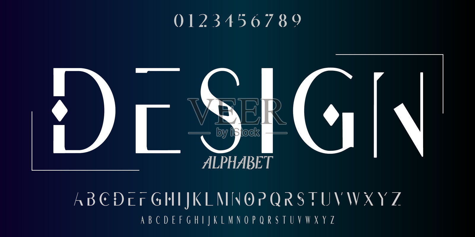 字体最小抽象字母字体数字插画图片素材