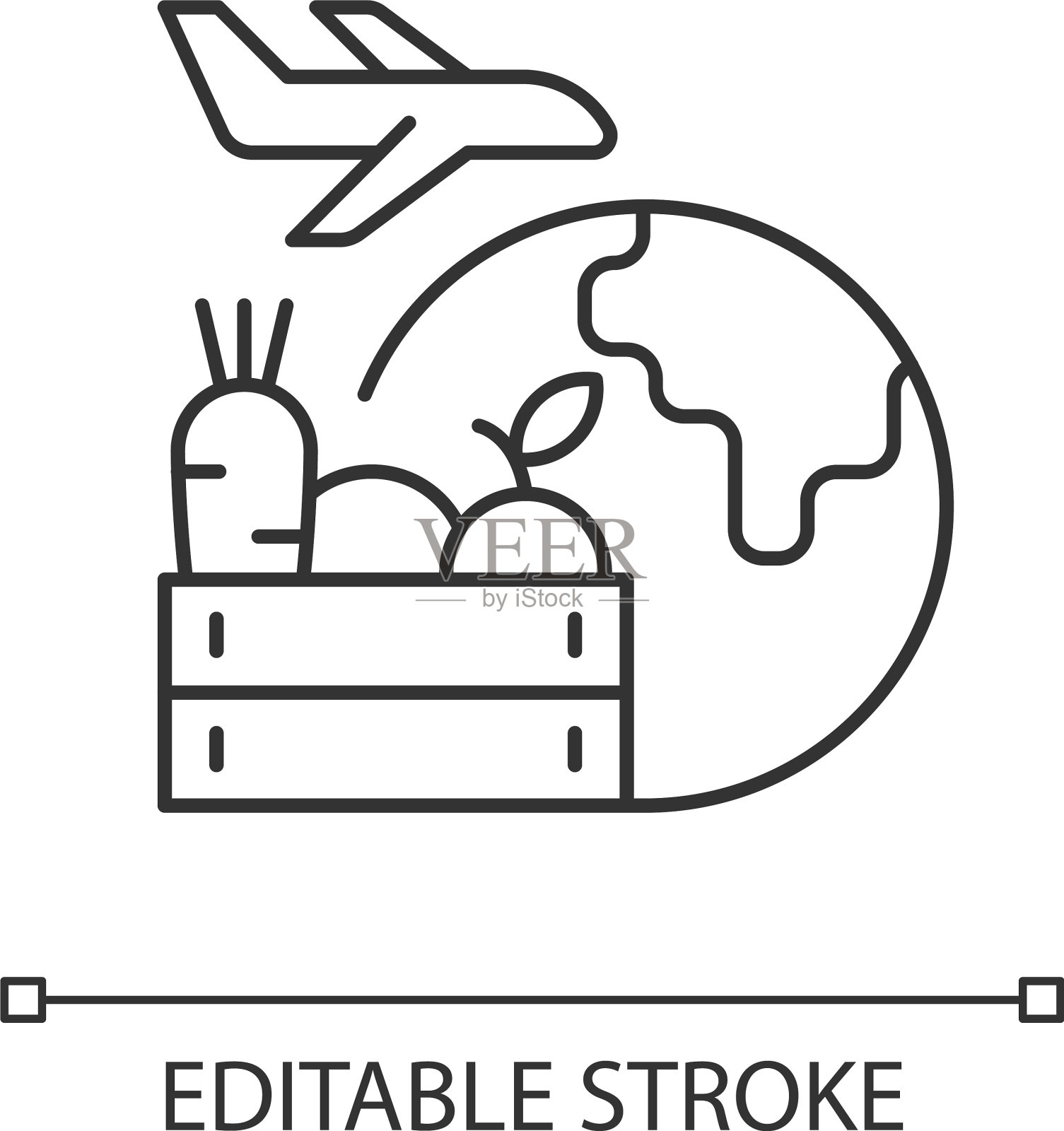 农产品出口直线图标图标素材