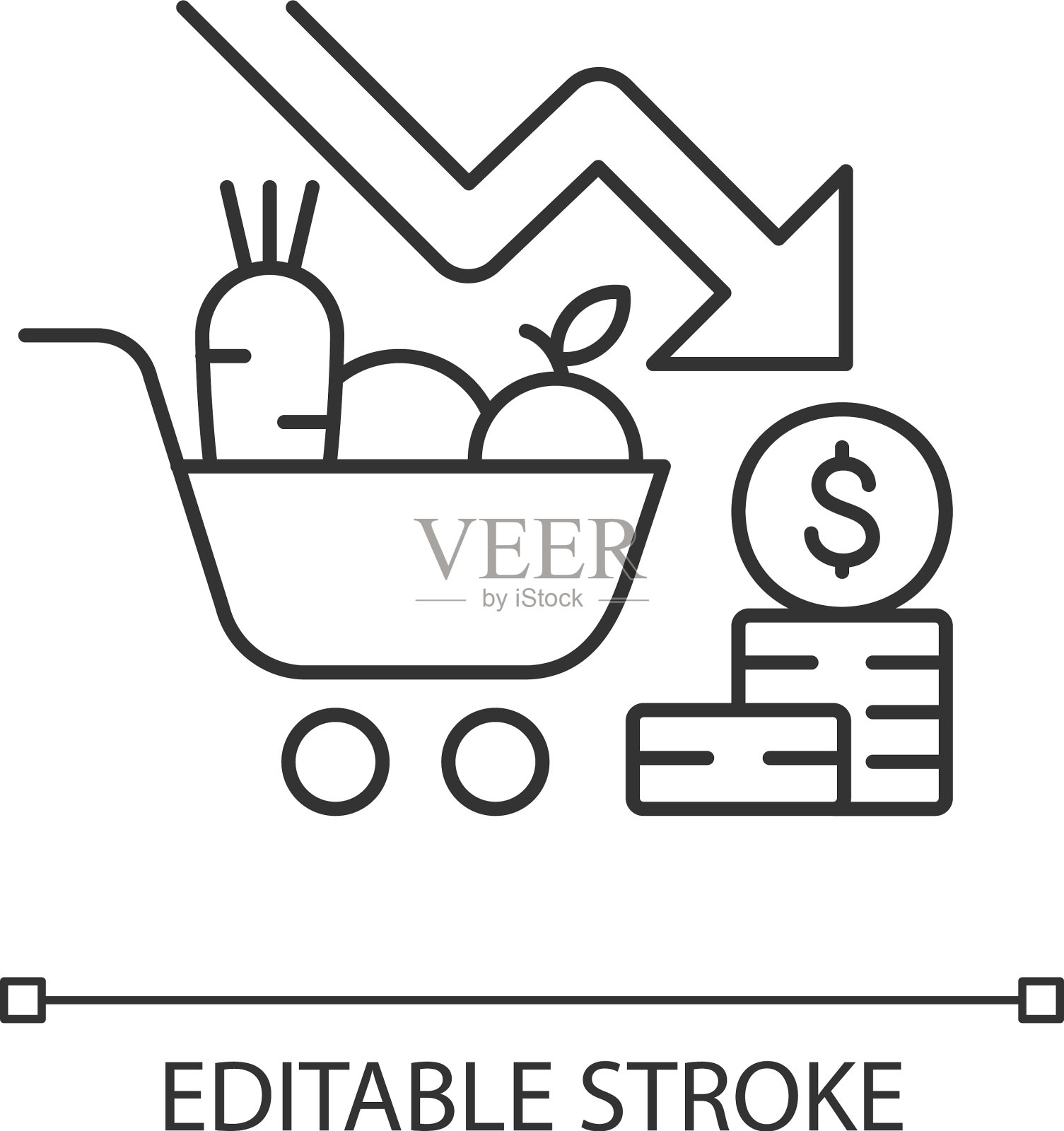 营销风险线性图标插画图片素材