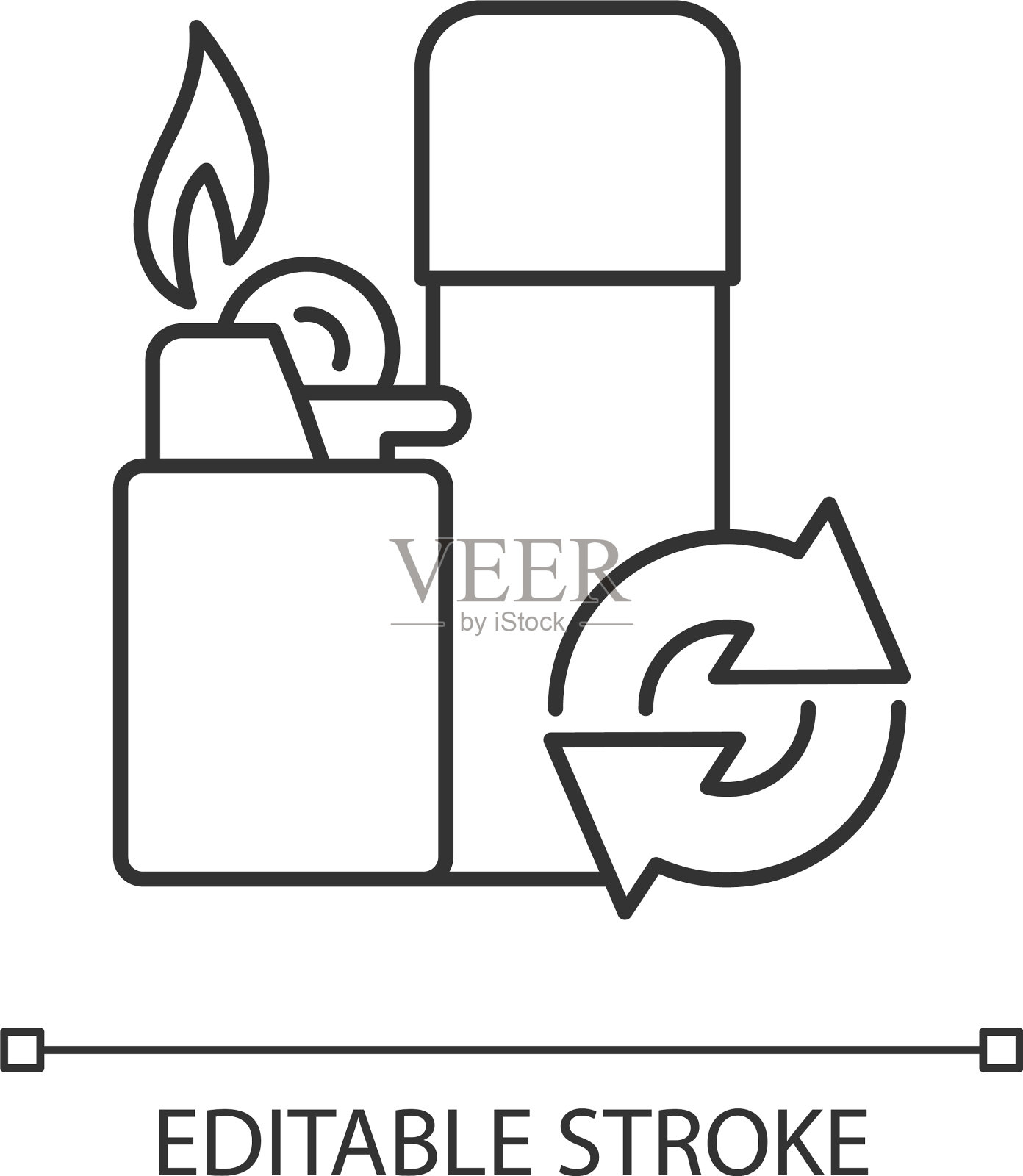 打火机补充线性图标插画图片素材