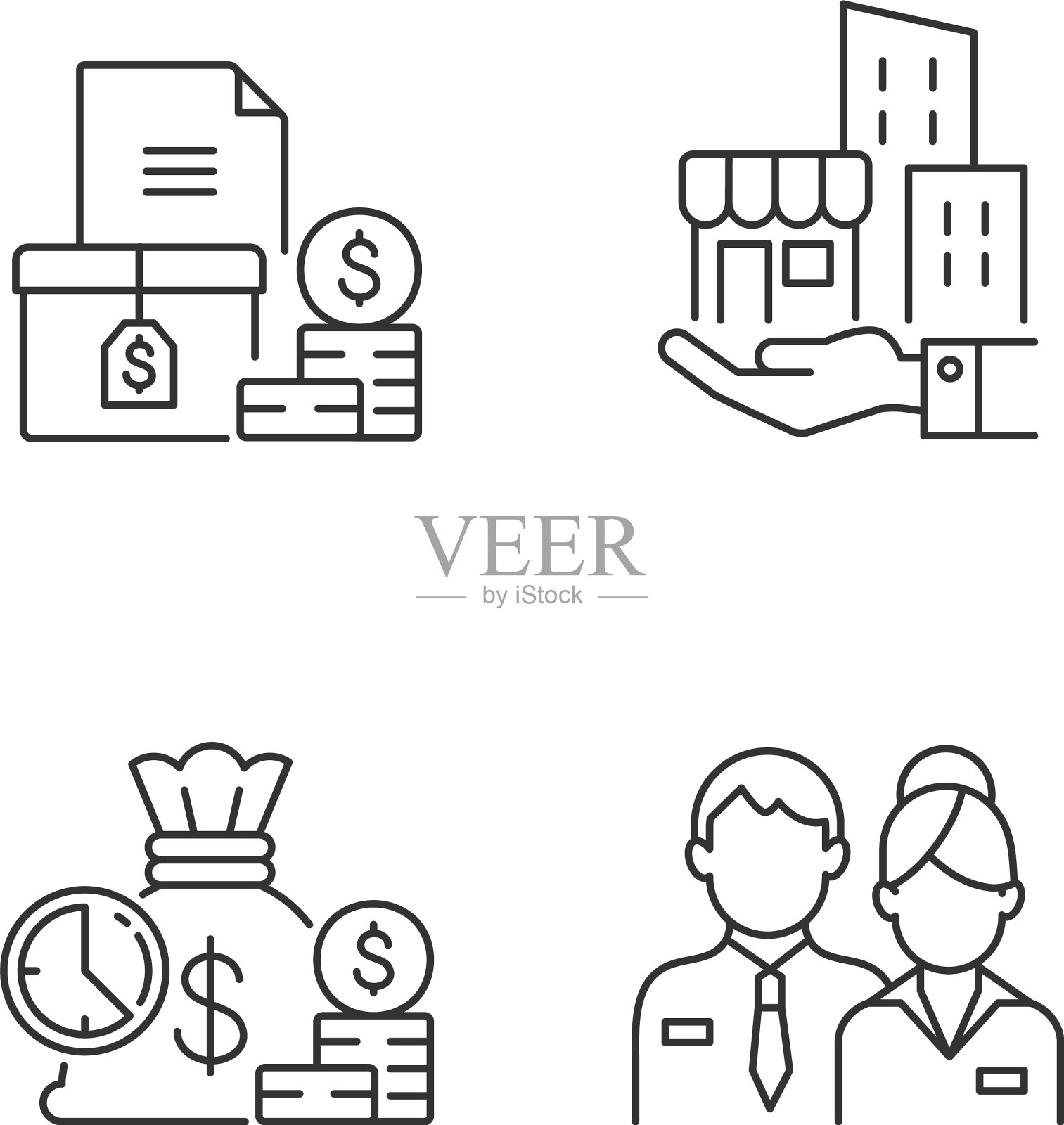 建立所有权线性图标设置图标素材