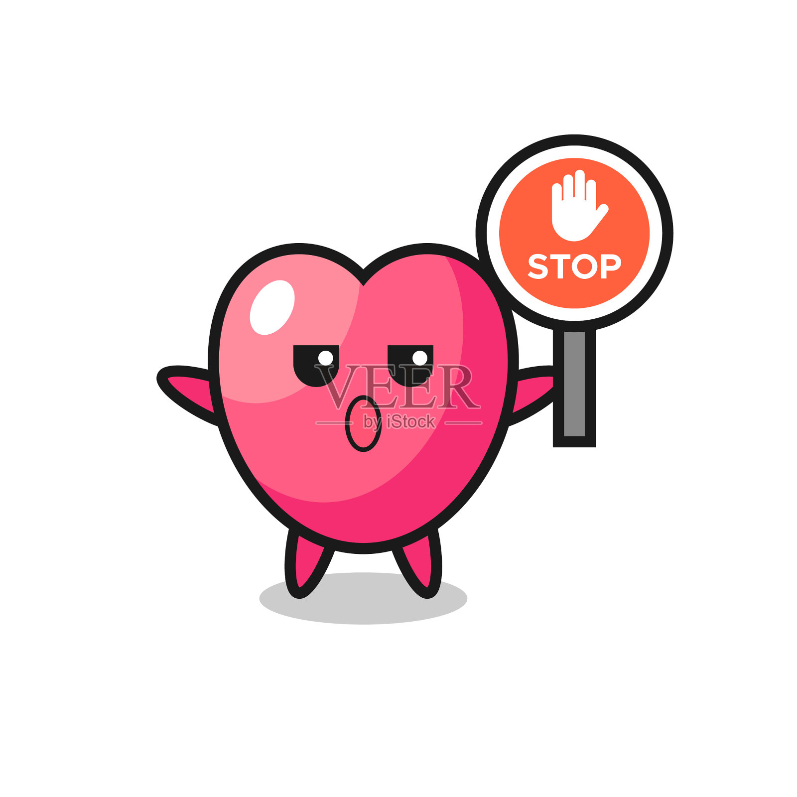 心象征人物手持停止标志设计元素图片