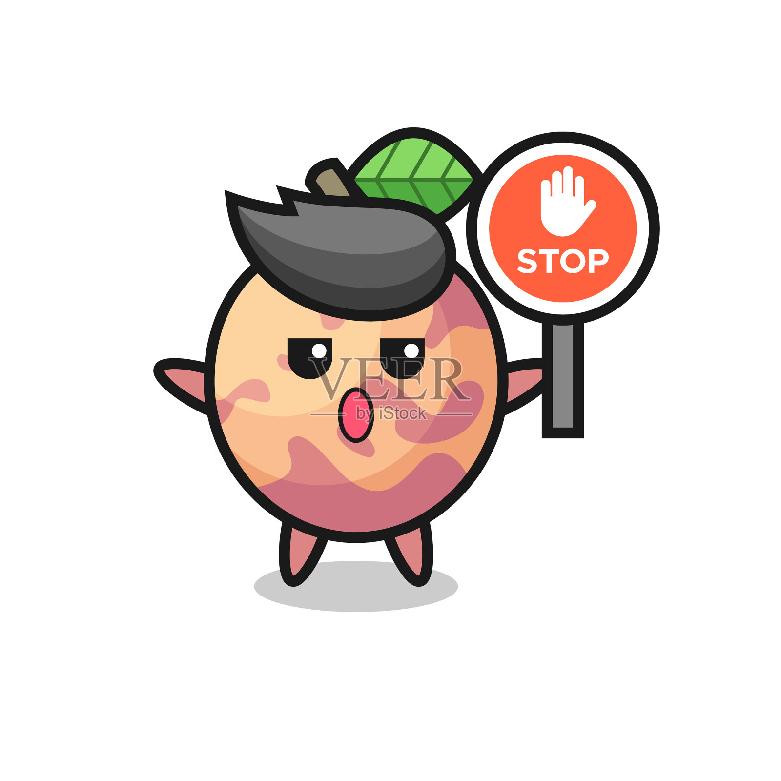 梅花果仁举着停车标志设计元素图片