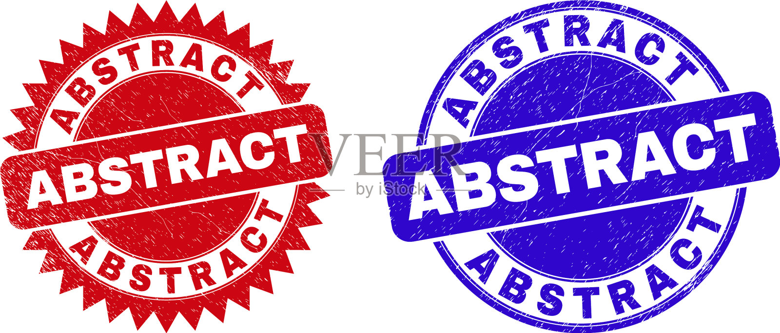 抽象的圆形和玫瑰形印章插画图片素材