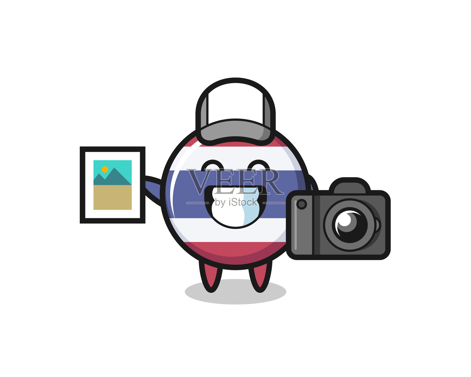 人物泰国国旗徽章作为摄影师插画图片素材