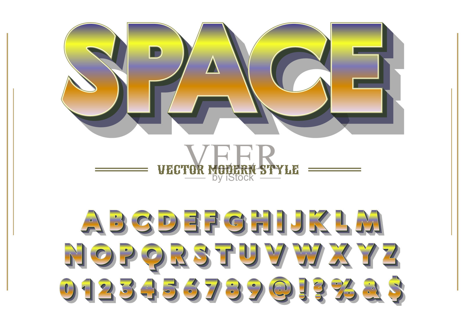 程式化和字母设计的旧式字体插画图片素材