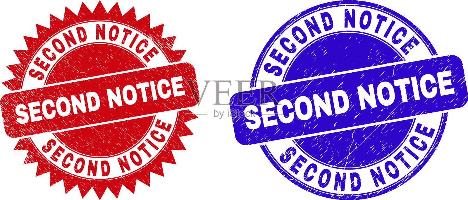 通知二:圆形及玫瑰形邮票封印插画图片素材