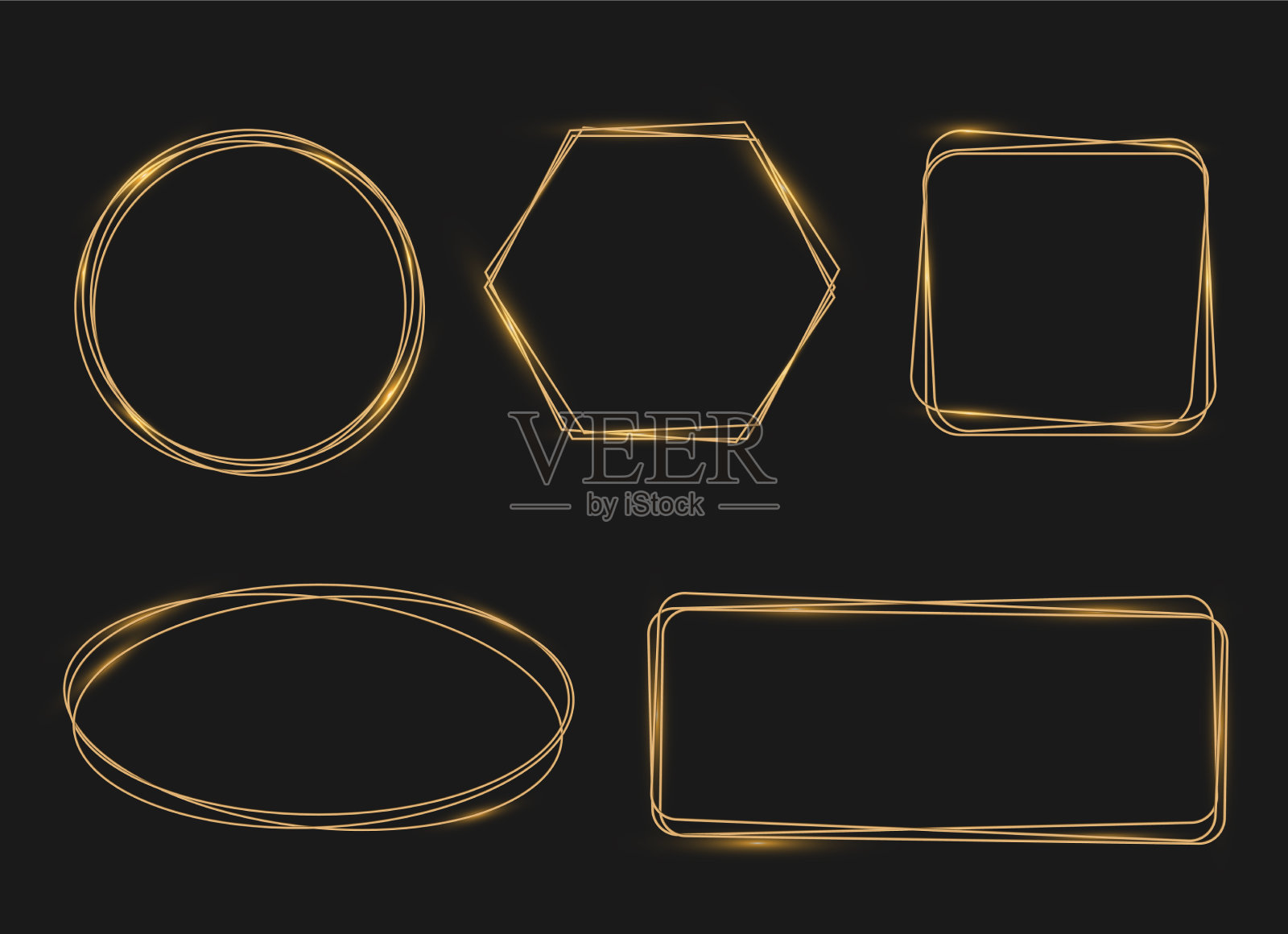 金光闪闪的镜框边缘有光插画图片素材