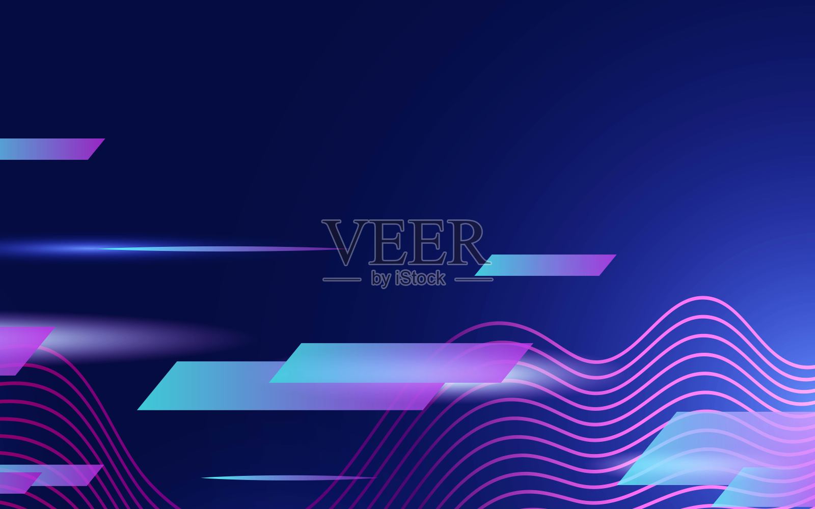 现代彩色海报的体育背景与波浪线和辉光效果插画图片素材