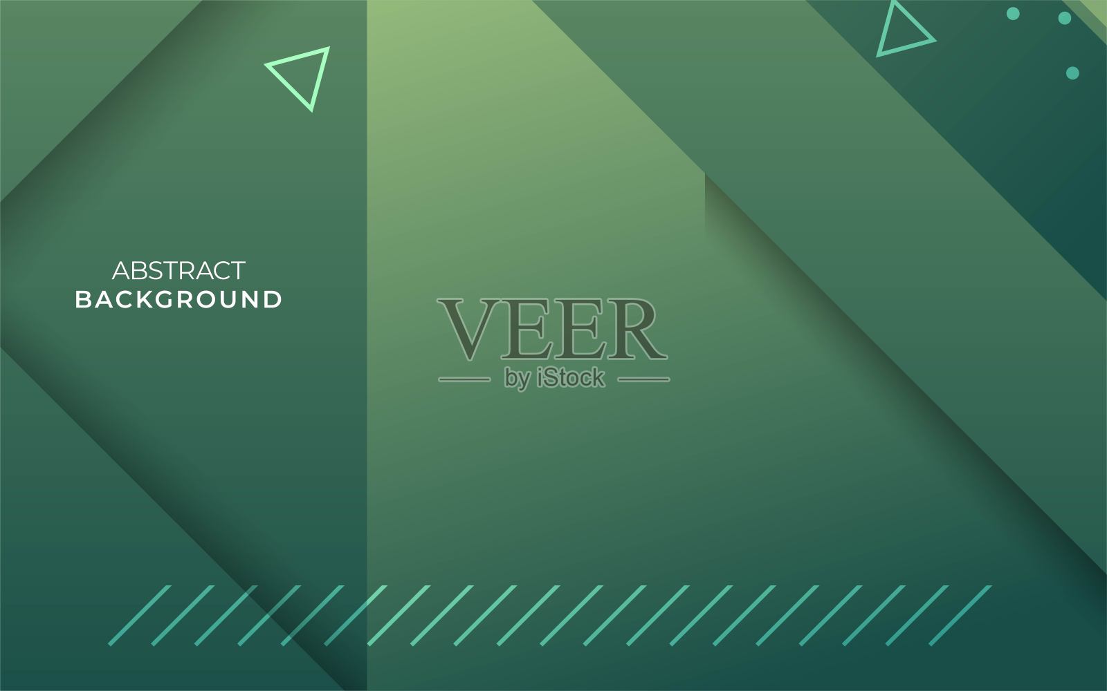 绿色单色几何形状的背景与划痕效果插画图片素材