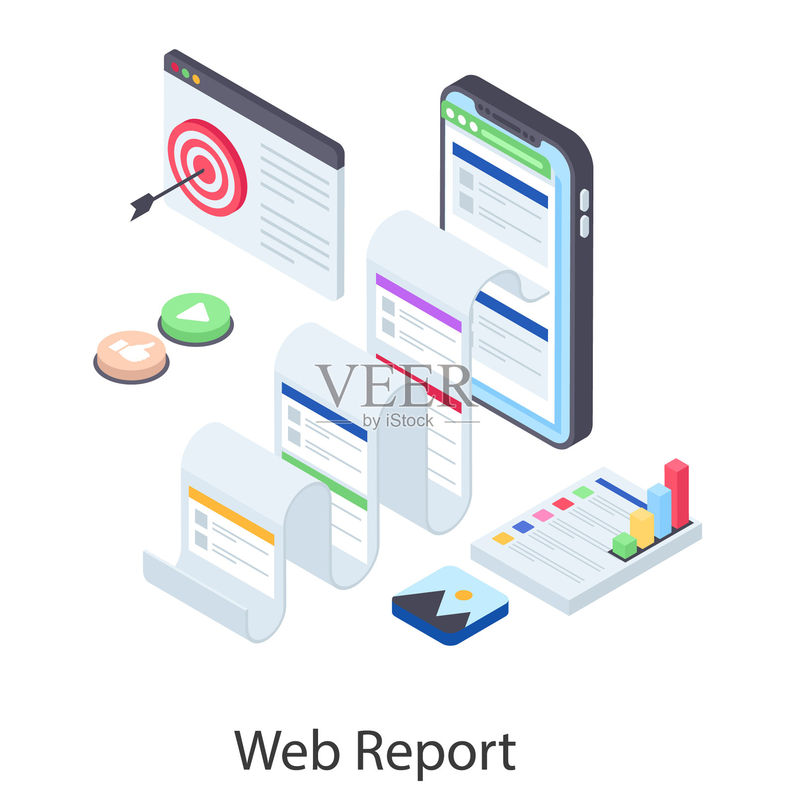 网络报告插画图片素材