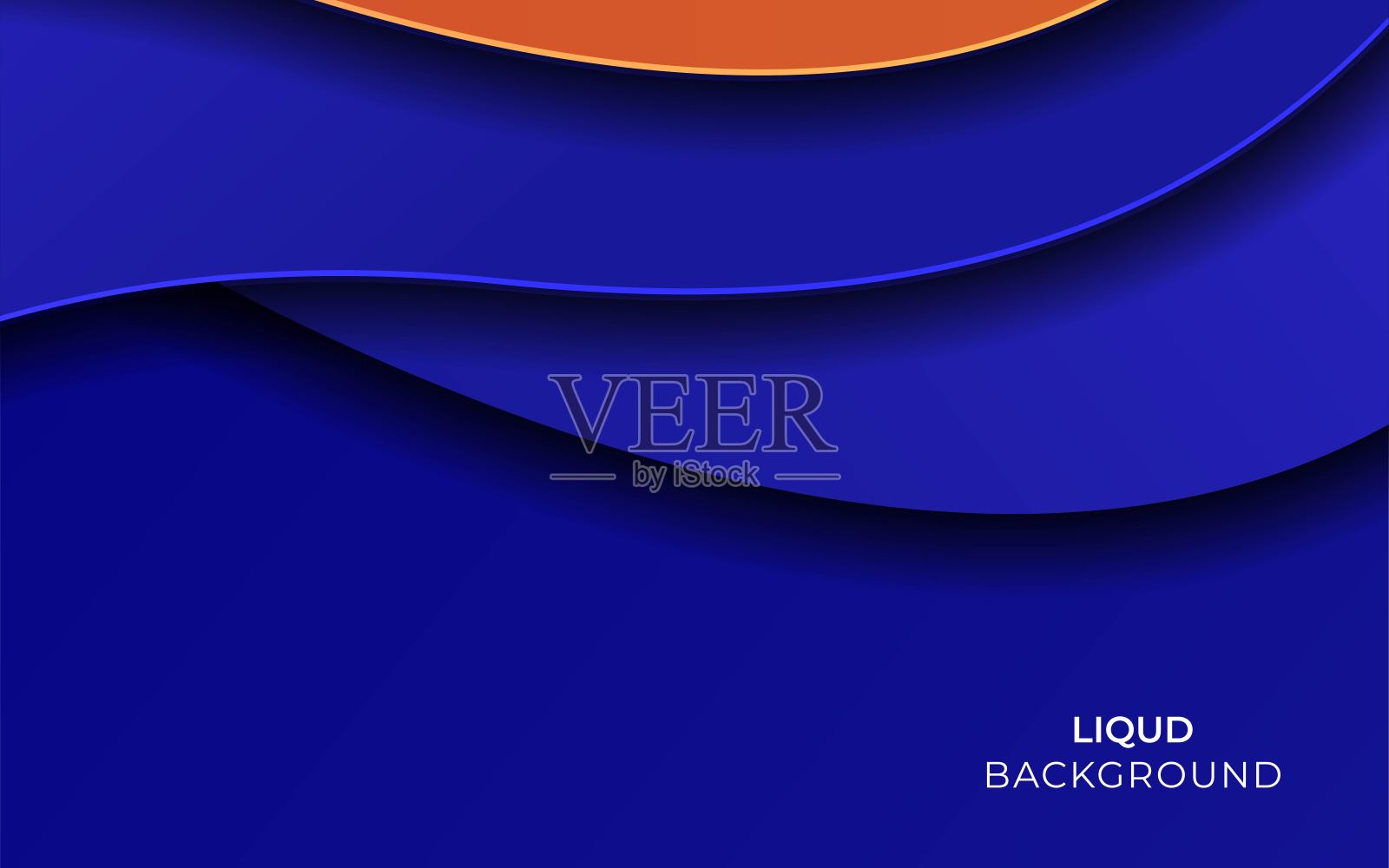 橙色和蓝色的剪纸矢量背景插画图片素材