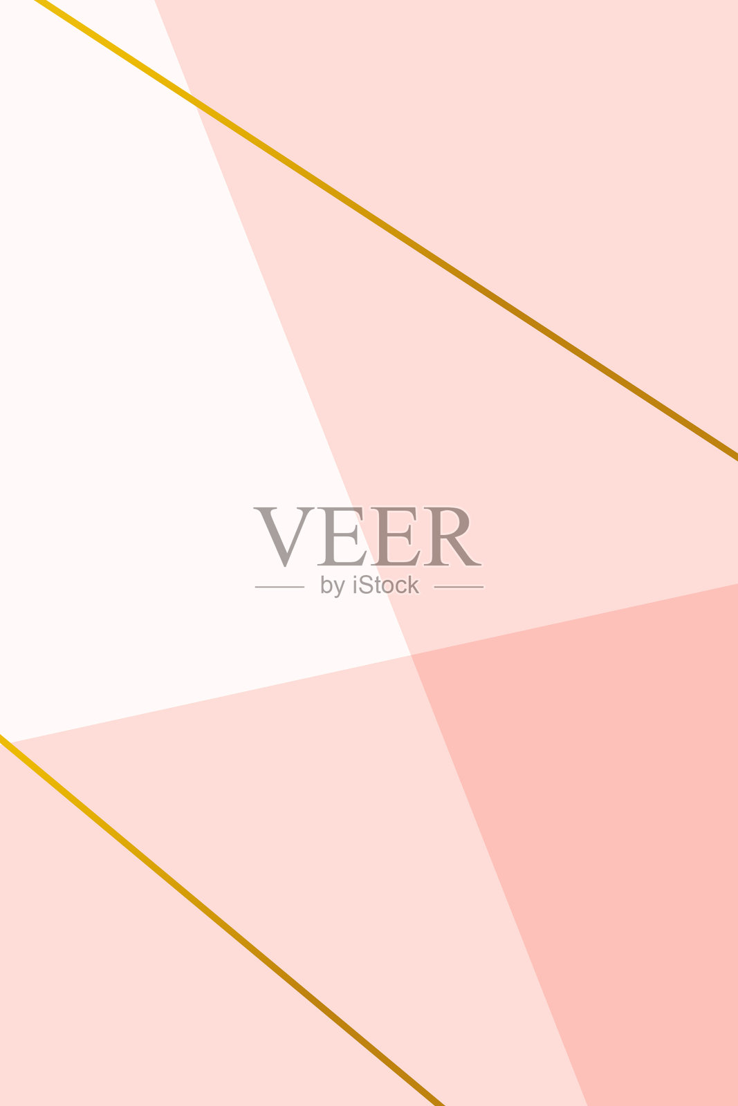 淡粉色调和一个带金色的方形框架插画图片素材