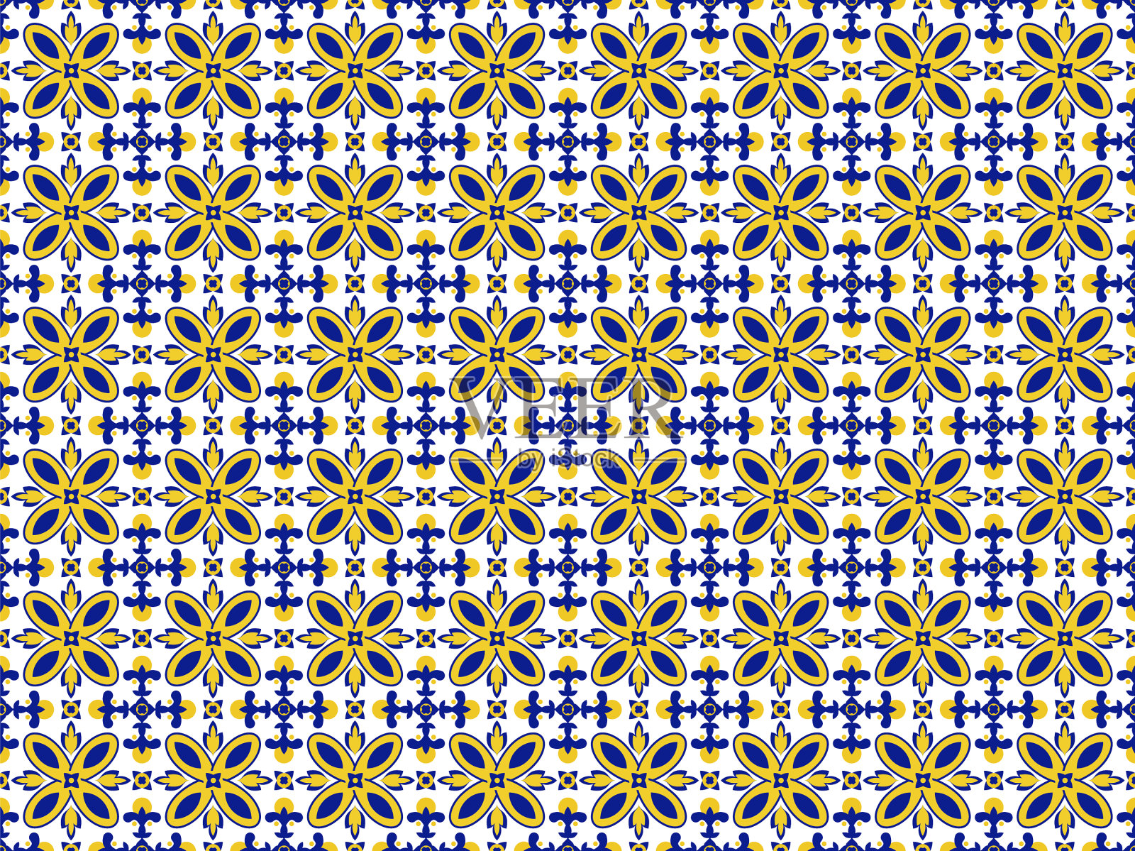 Azulejos葡萄牙瓷砖地板图案插画图片素材