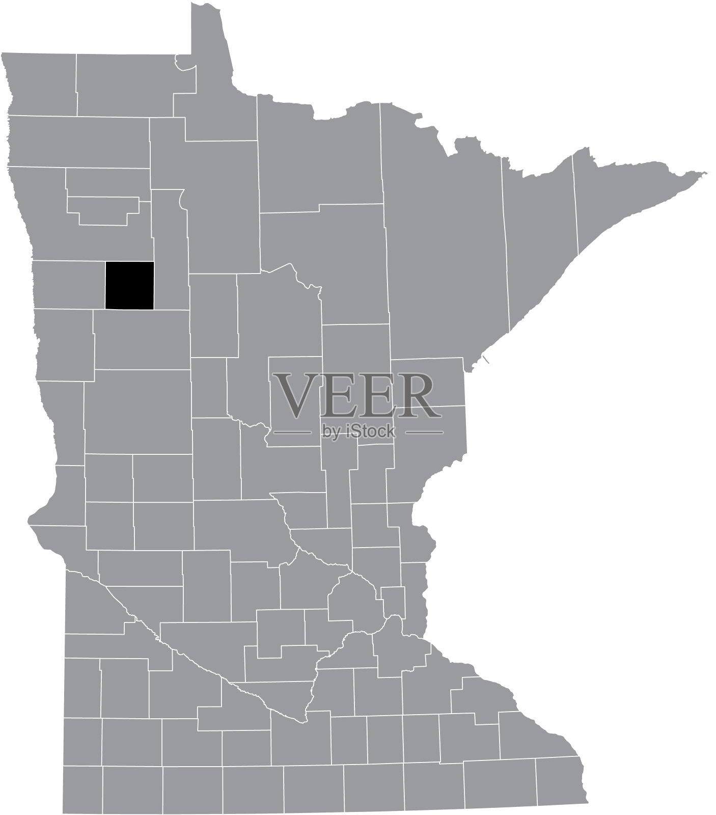 美国明尼苏达州马诺门县的位置地图插画图片素材