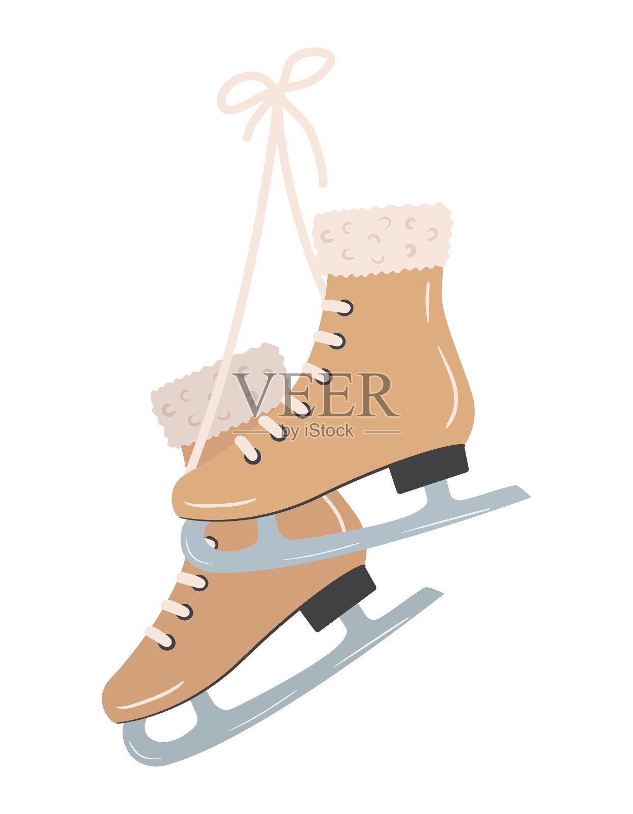 一双老式溜冰鞋插画图片素材