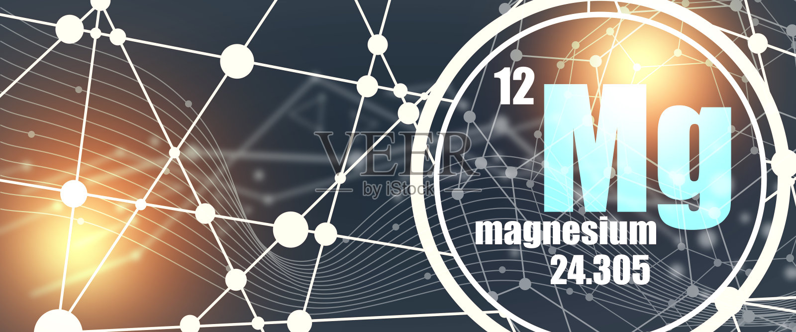 用原子序数和原子量表示镁元素的符号。插画图片素材