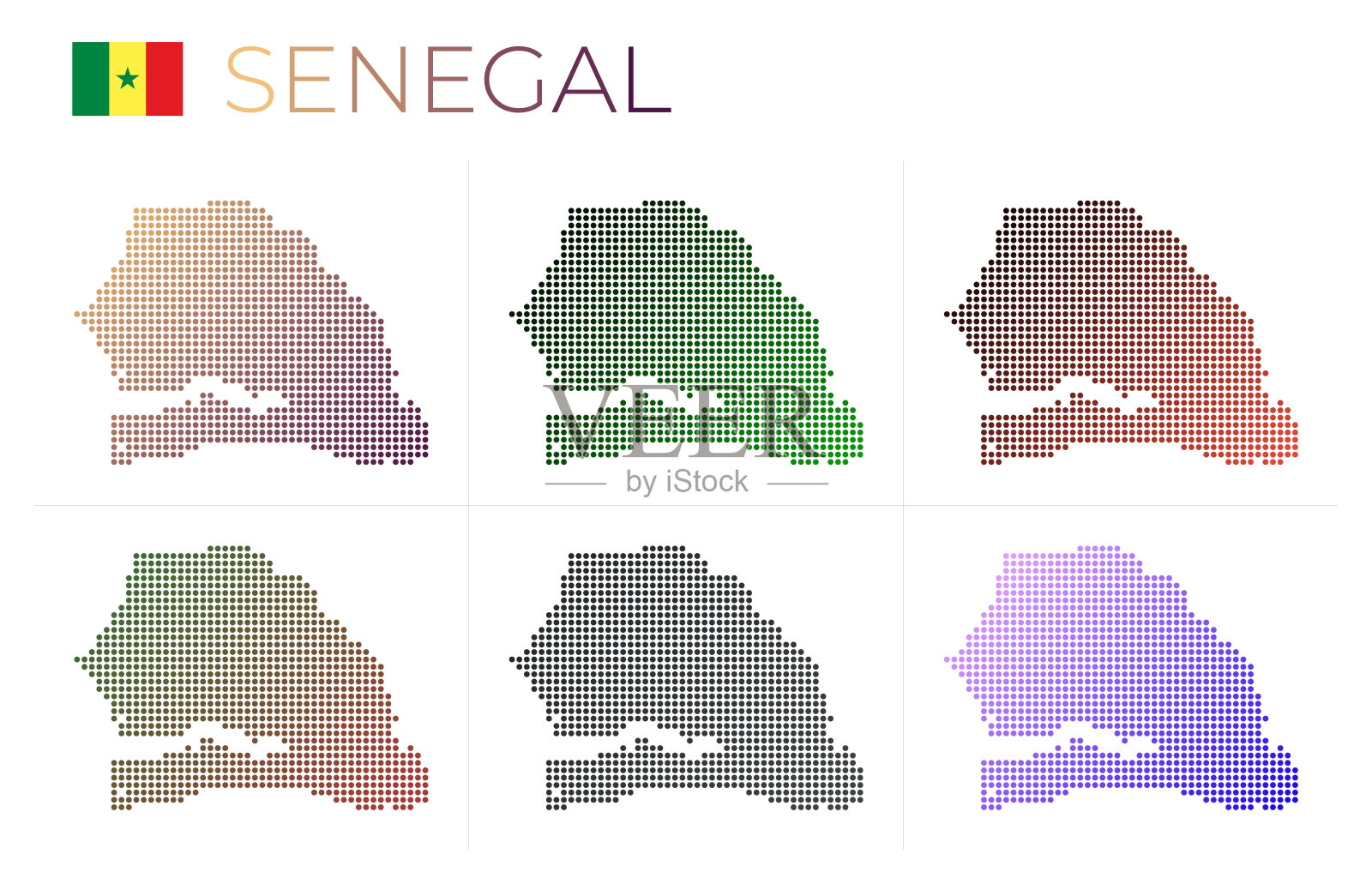 塞内加尔点地图集。插画图片素材