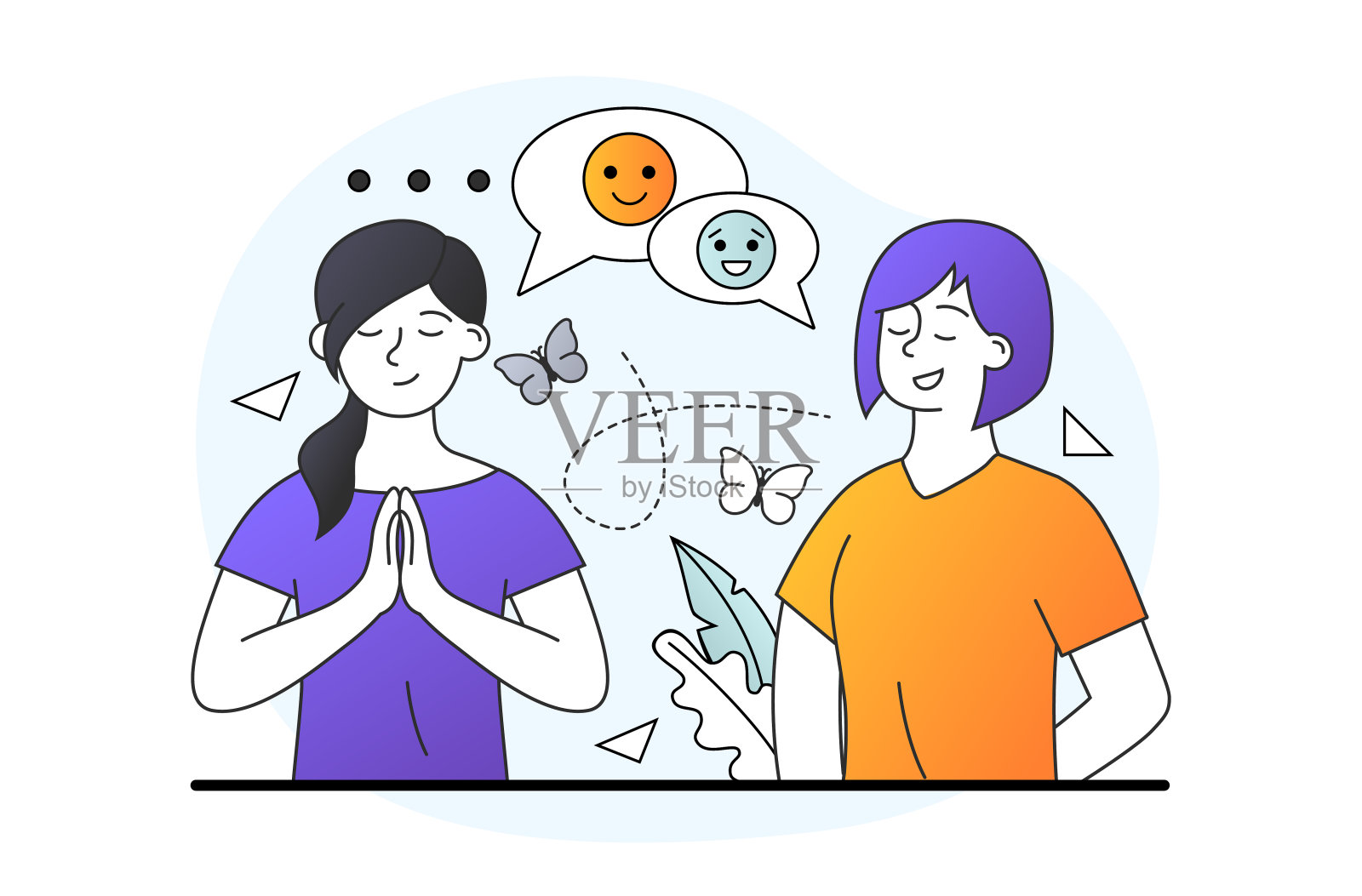 积极思考的概念插画图片素材