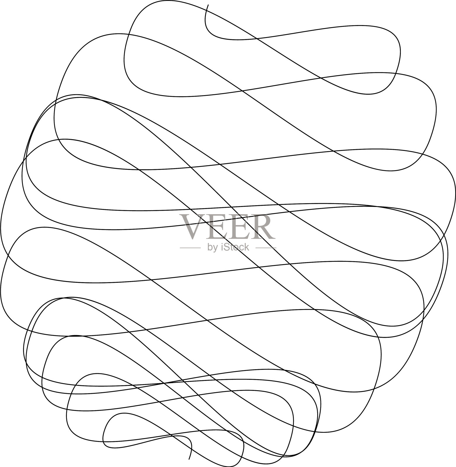 随意卷曲的纠结纠结的线条轻描淡写插画图片素材