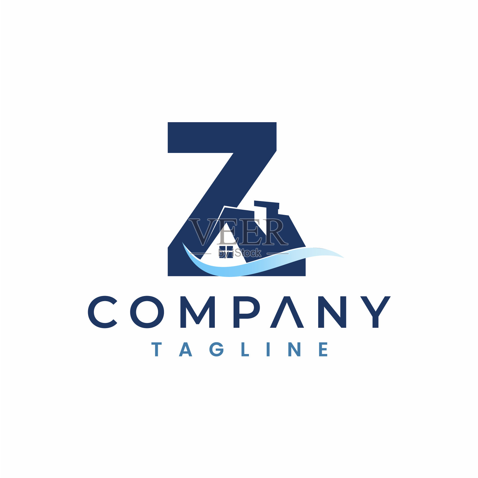 字母z房子的标志最初的家的标志插画图片素材