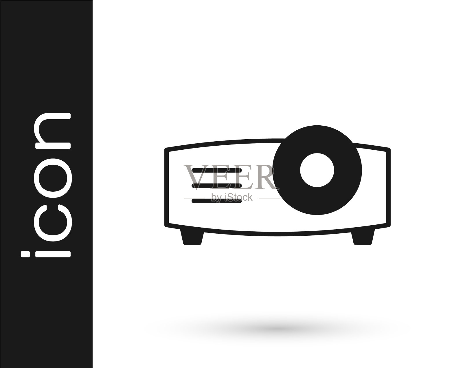 黑色电影胶片放映机图标素材