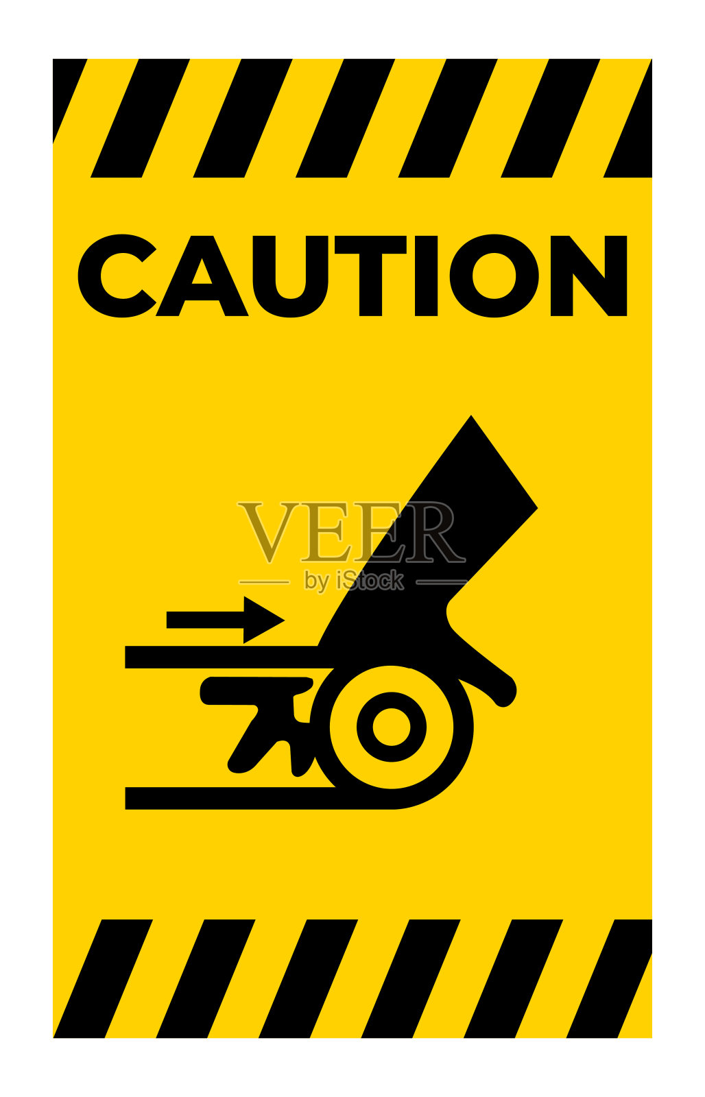 注意移动机械符号符号孤立在白色背景，矢量插图插画图片素材