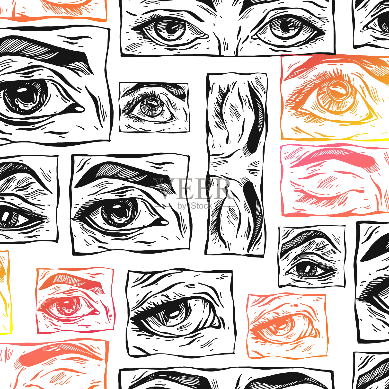 手绘抽象平面股票图形图标插画图片素材