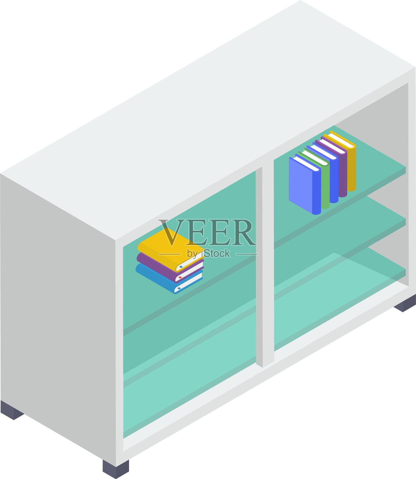 等距书架设计元素图片