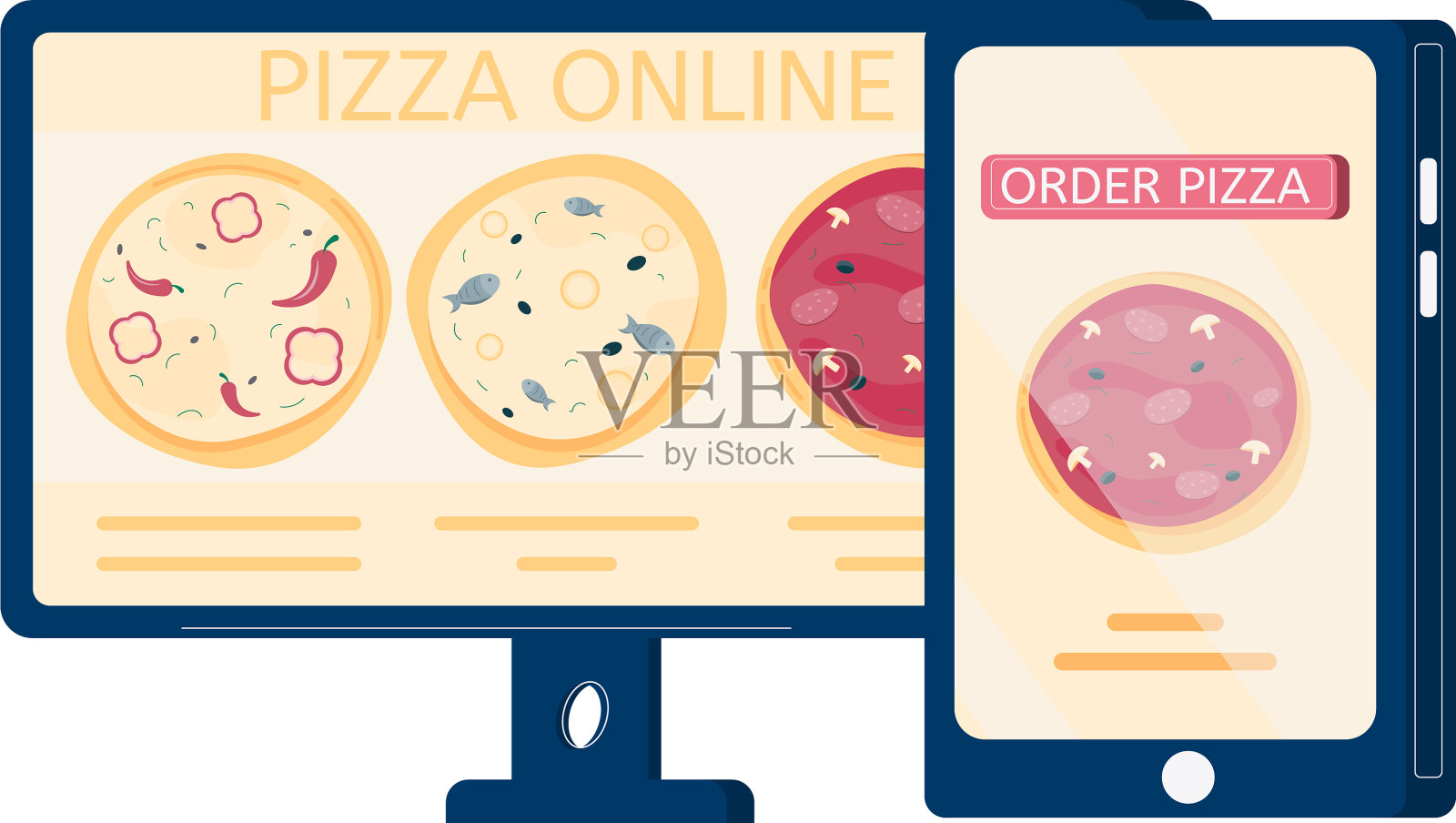 披萨订单图标设计元素图片